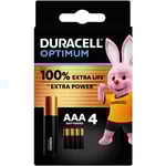 Алкални батерии ААА Duracell Optimum MX2400 AAA - 4 броя