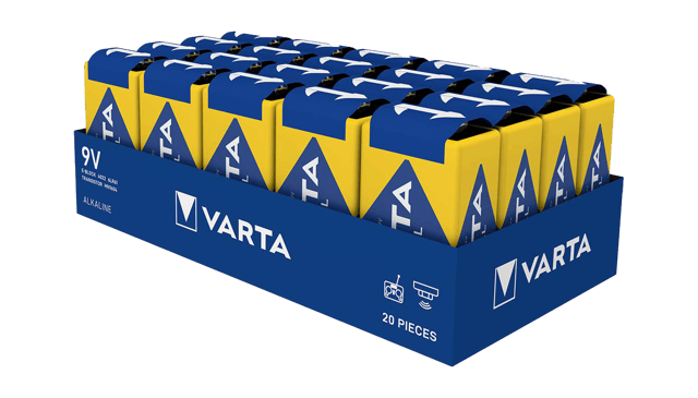 Алкални батерии 9V Varta Industrial Pro 9V - 20 броя