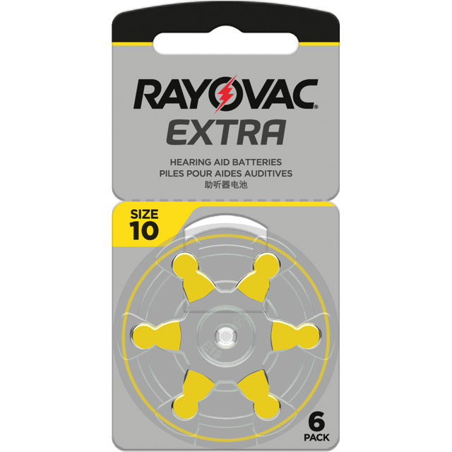 6 Батерии за слухов апарат 10 Extra Advance - Rayovac PR70