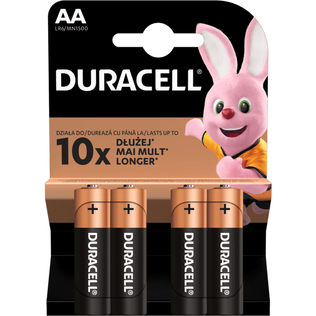 Duracell Basic MN1500 AA Alkaline Batteries - 4 pieces