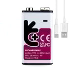 Акумулаторна батерия 9V Li-Ion Uniross 9V 400 mAh + USB Type C