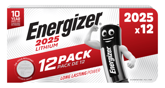 Литиеви батерии CR2025 Energizer ECR2025 - 3V - 12 броя