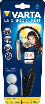 Лампа за четене на книга Varta Book Light LED с 2 батерии CR2032